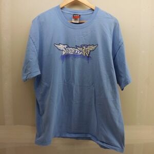 Fly Racing Shorty Graphic T-Shirt Mens XL Blue Cotton Motocross Short Sleeve